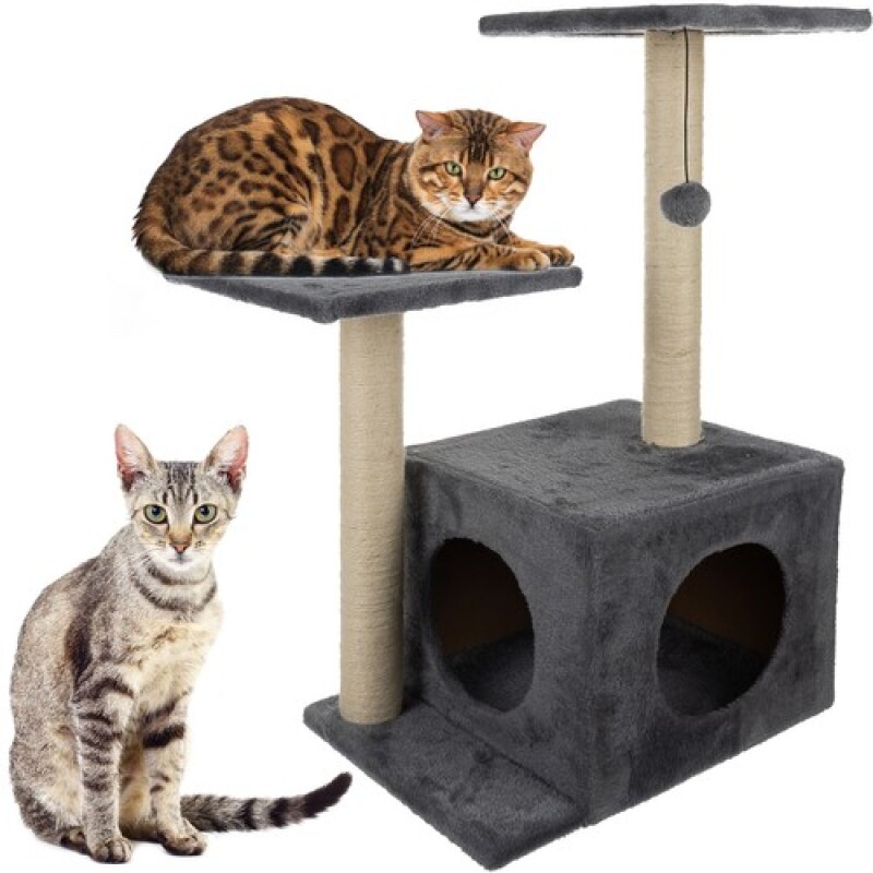 Cat House 71 cm, grey