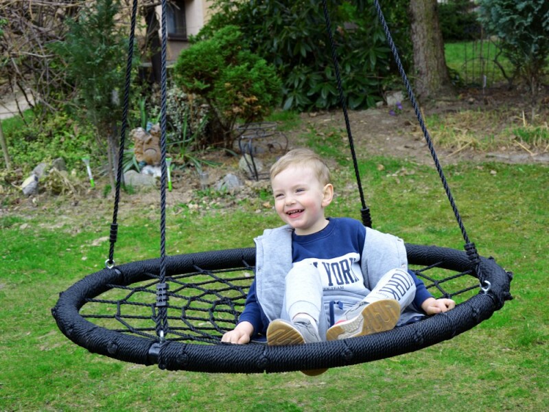 Children's swing Stork nest Ø 120 cm, black