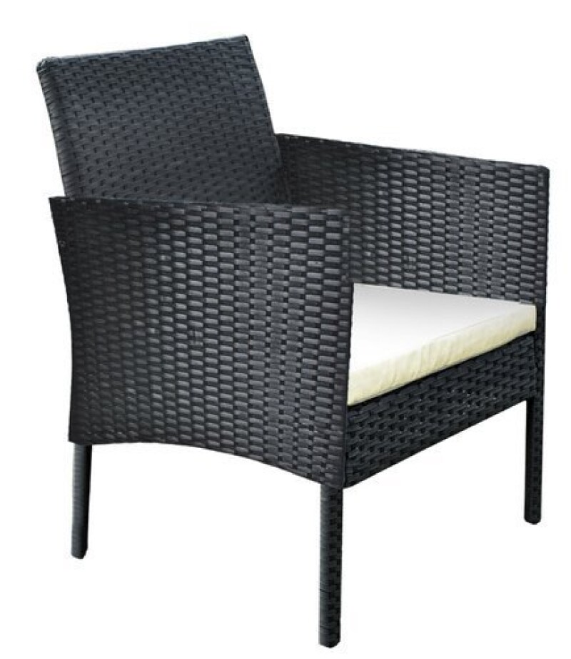 Rattan garden furniture, black