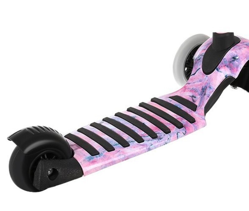 Scooter with two steered front wheels Rapid PU, pink