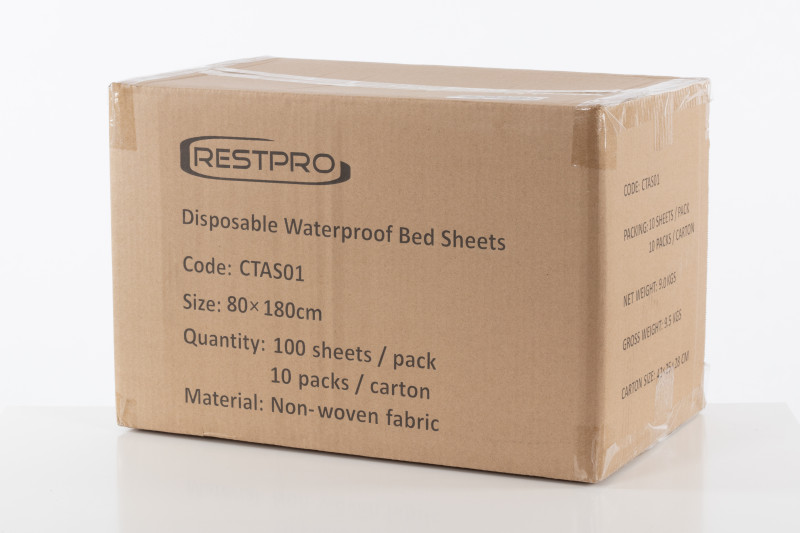 Disposable Waterproof Bed Sheets - 80x180 cm, 100 pack