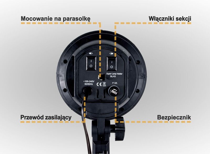 LED Quadhead 4x125W, Softbox 50x70 см со стойкой для света (фото 05081)