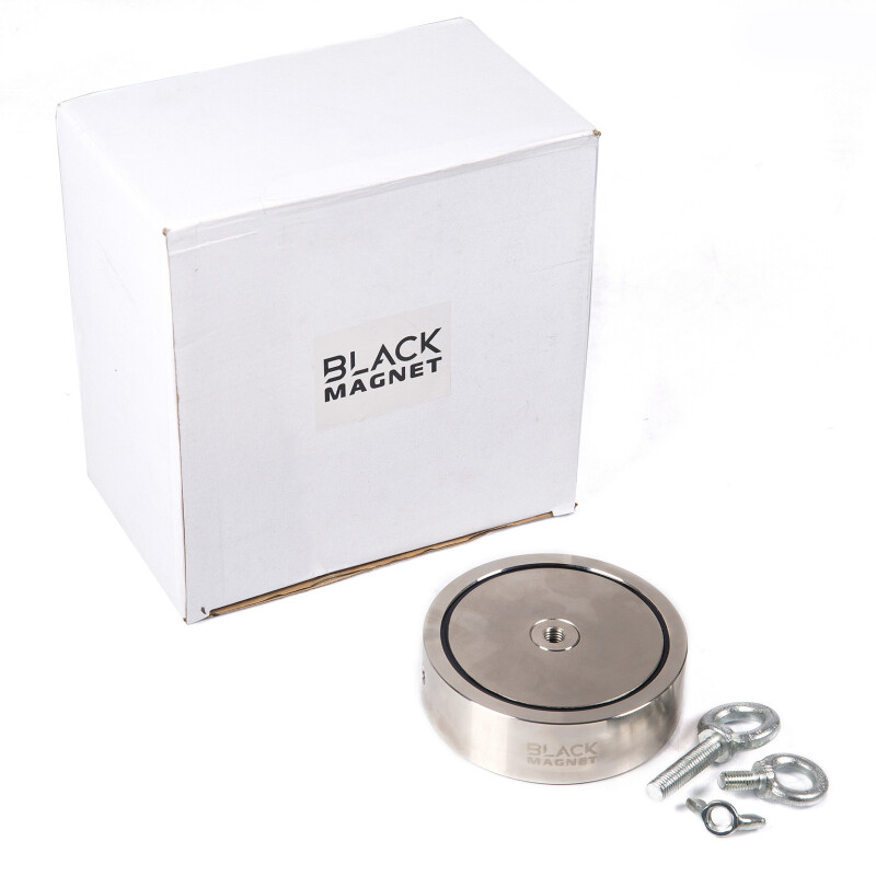 Двухсторонний поисковый магнит 2х300 kg Black Magnet F300X2