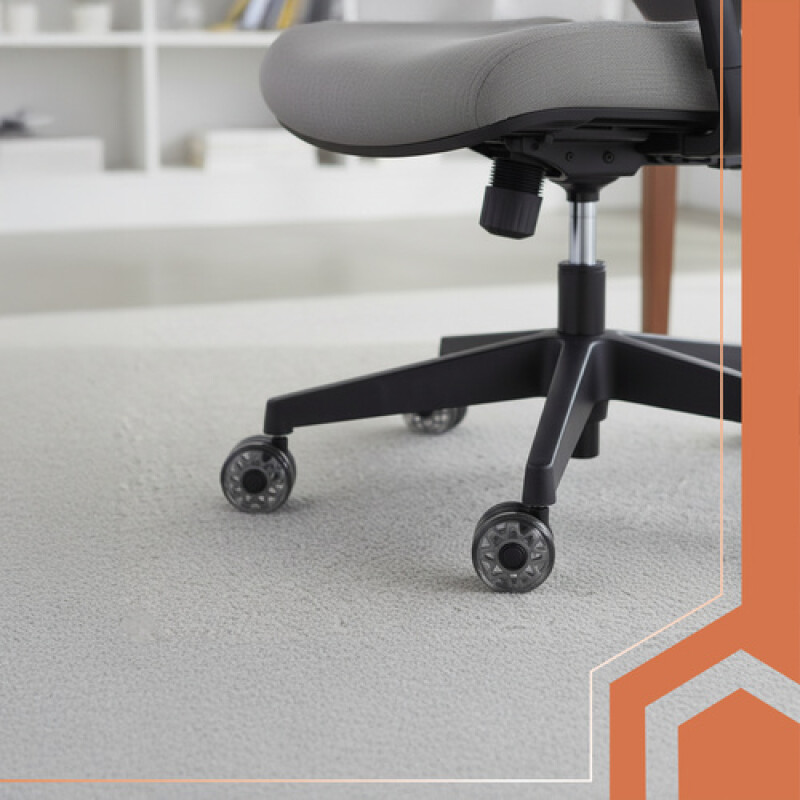 Office chair wheels, 5 pcs. grey