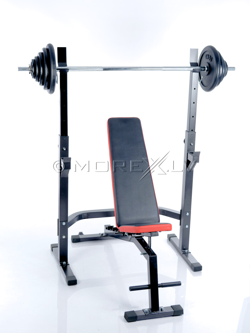 Fitness Bench with barbell rack