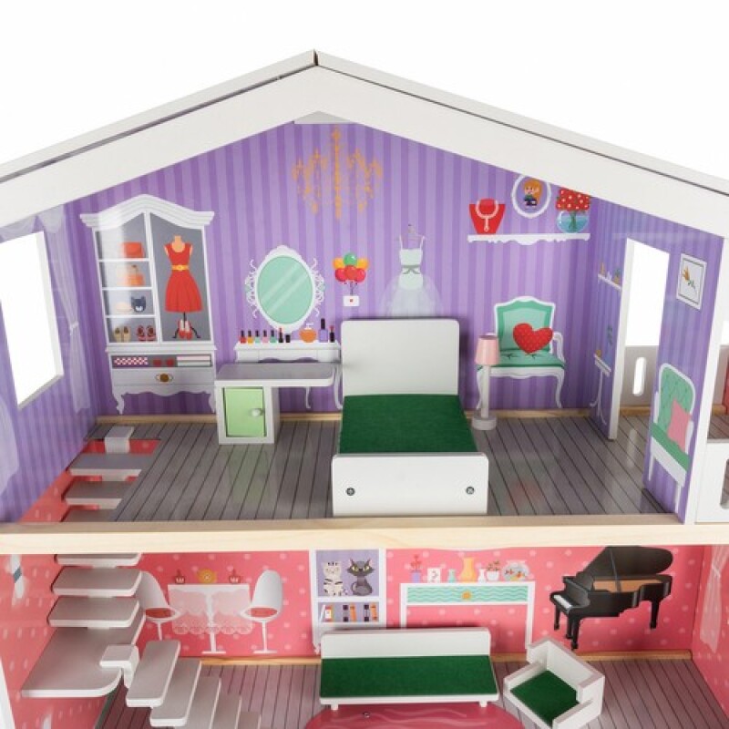 Big wooden dollhouse, 114x81.5x30.5cm