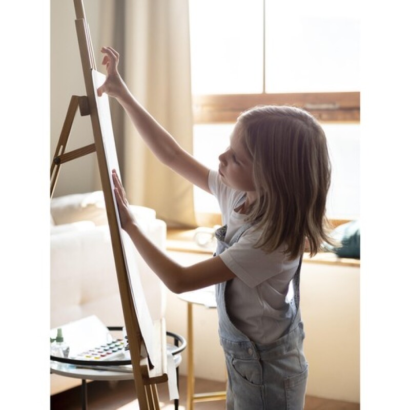 Easel with artistic painting set