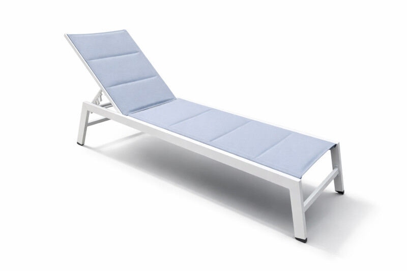 Sun lounger, subbed 199x65x35 cm, light gray