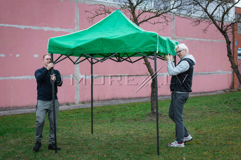 Pop Up Saliekamā nojume 2x2 m, ar sienām, Zaļa, H sērija, tērauds (tents, paviljons, telts)