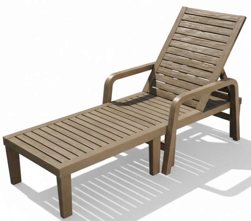 Plastmasas sauļošanas zvilnis (koka imitācija) 183x60 cm, brūns