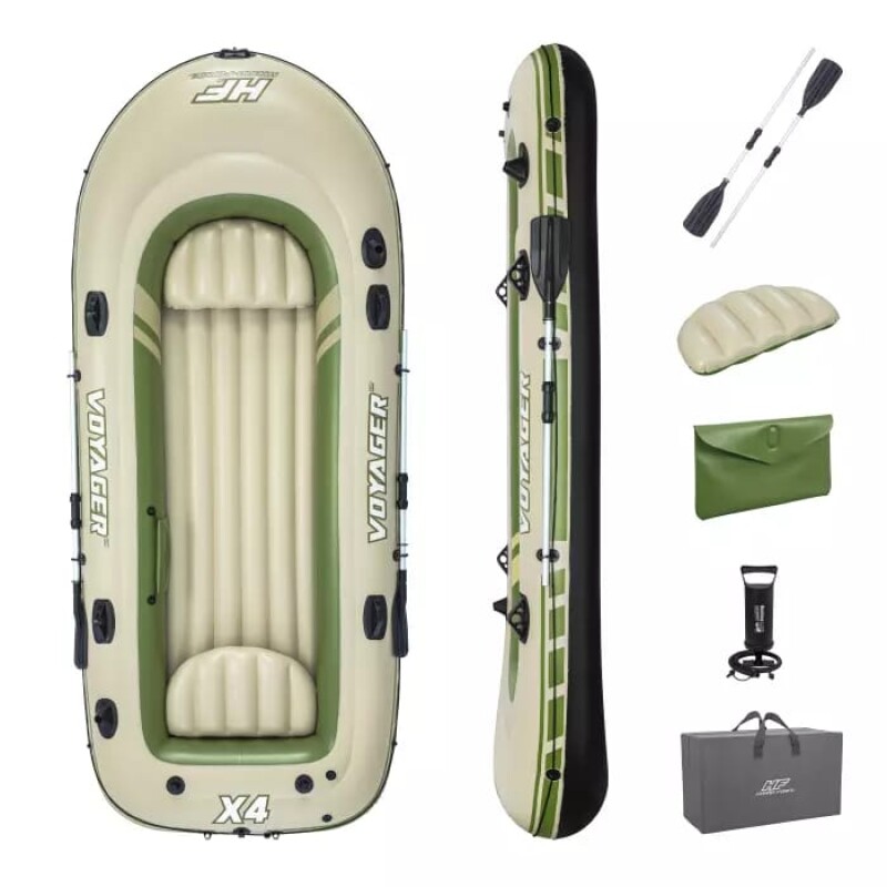 Inflatable 4-seat boat Bestway Voyager X4 Raft, 350х145x49 cm, 65156