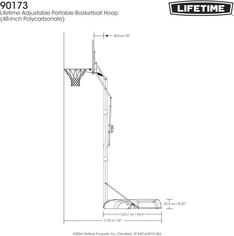 LIFETIME 90173 Basketball set (2.45 - 3.05m)