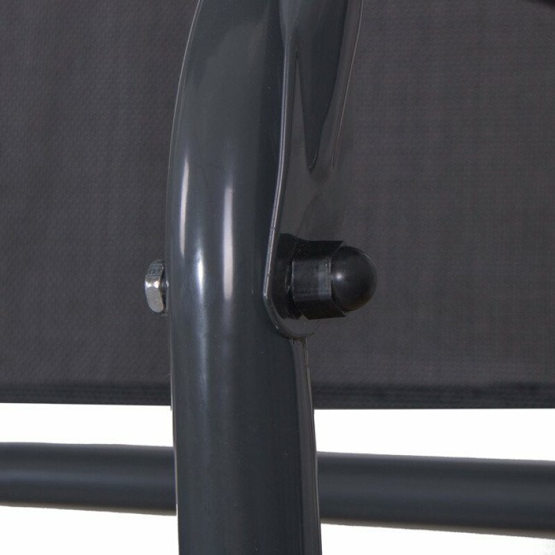 Garden swing 170x110 cm, 3-seat, black