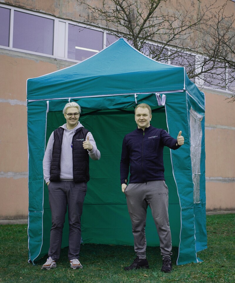 Pop Up Saliekamā nojume 2x2 m, ar sienām, Tumši zaļa, H sērija, tērauds (tents, paviljons, telts)