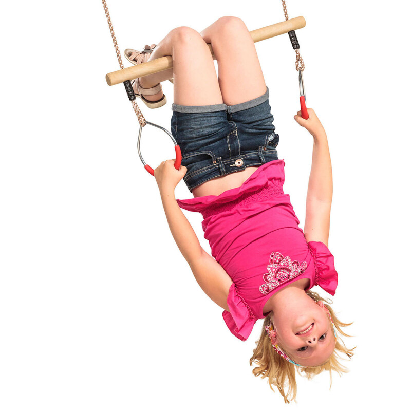 Wooden trapeze with metal rings КВТ, 580/120 mm
