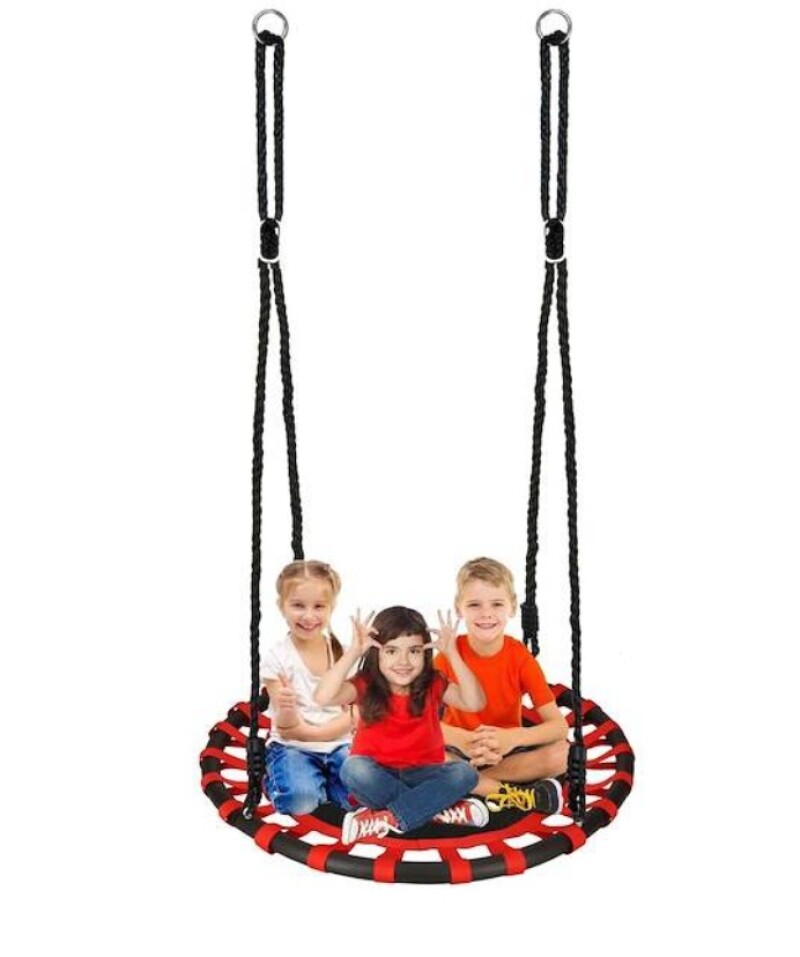 Children's swing Stork nest Ø 110 cm, black-red