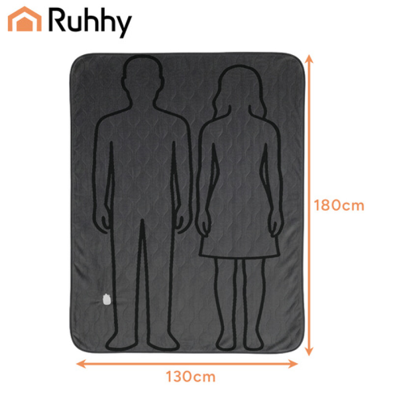 Electric Heated Blanket with 6 modes, 180x130cm, black