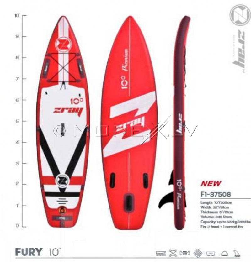 SUP dēlis Zray Fury 10’‎, 305x81x15 cm