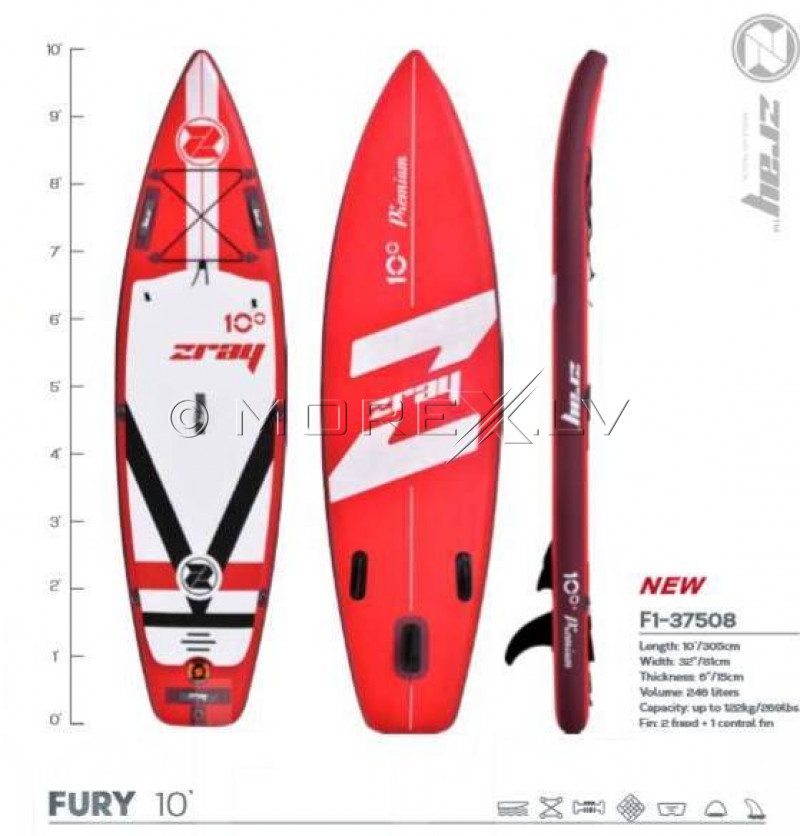 SUP доска Zray Fury 10’‎, 305x81x15 см