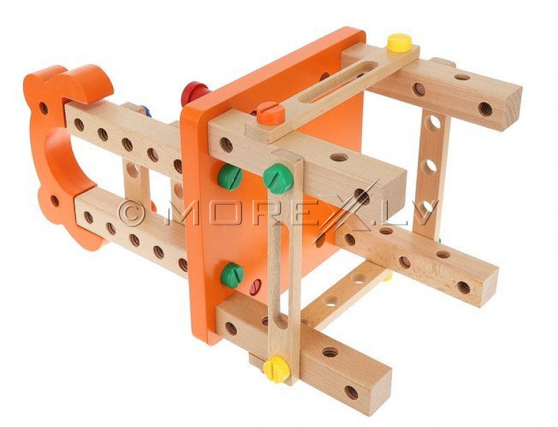 Kids' Wooden Construction Bench, 3 in1