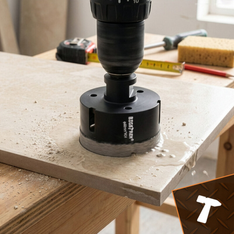 Diamond Core Drill Bit Set, 7-Piece (for Tiles, Concrete, Stone)