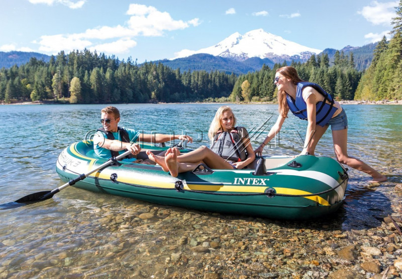 Inflatable rubber boat Intex 68380 SEAHAWK 3 BOAT SET (295x137x43)