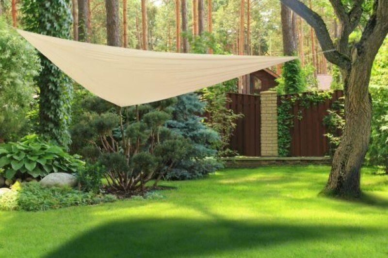 Sun Shade sail 4x4x4 m, triangle, beige