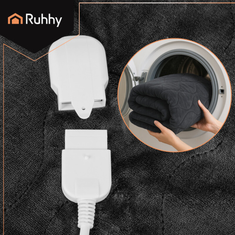 Electric Heated Blanket with 6 modes, 180x130cm, black