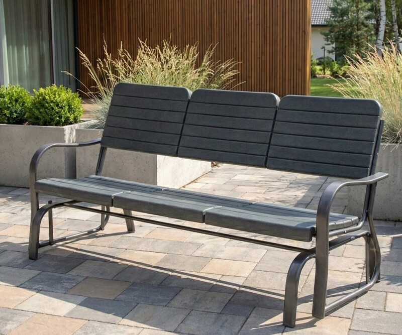 Trīsvietīgs dārza šūpuļsoliņš 170 cm, tumši zaļš