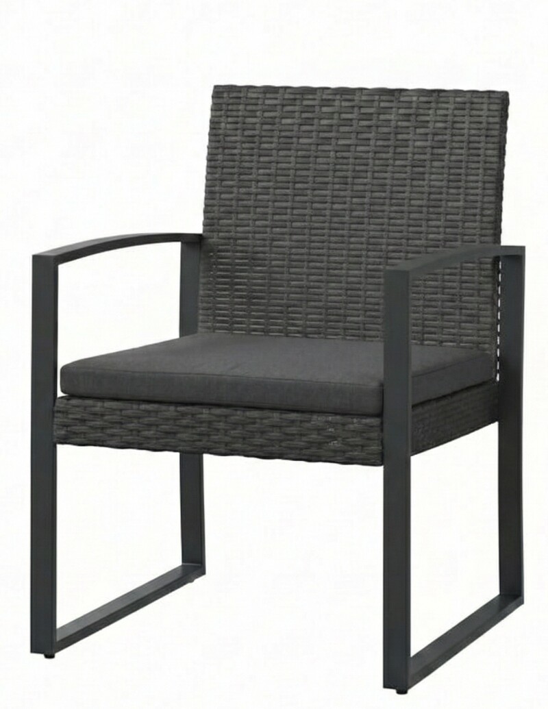 Rattan garden chairs 2 pcs, grey
