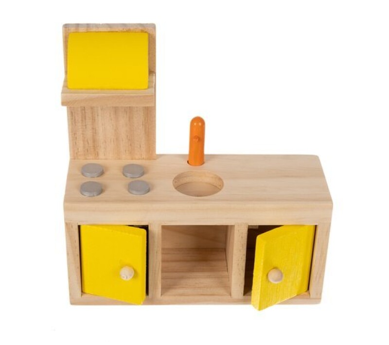 Wooden dollhouse with accessories, 90x59x29 cm