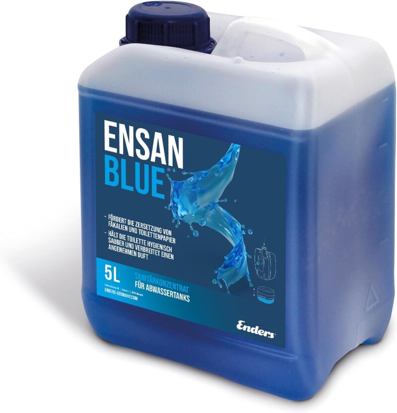 Sanitation liquid for chemical toilets waste water tank Enders Ensan Blue 5 L (100ml./10l)
