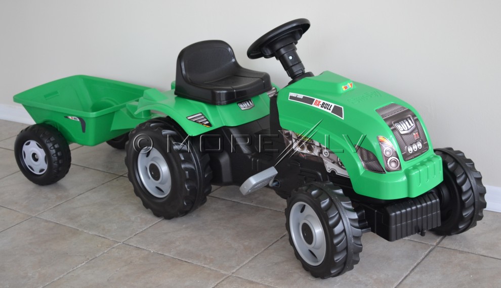 Childrens Tractor with trailer - Smoby Green (toy)