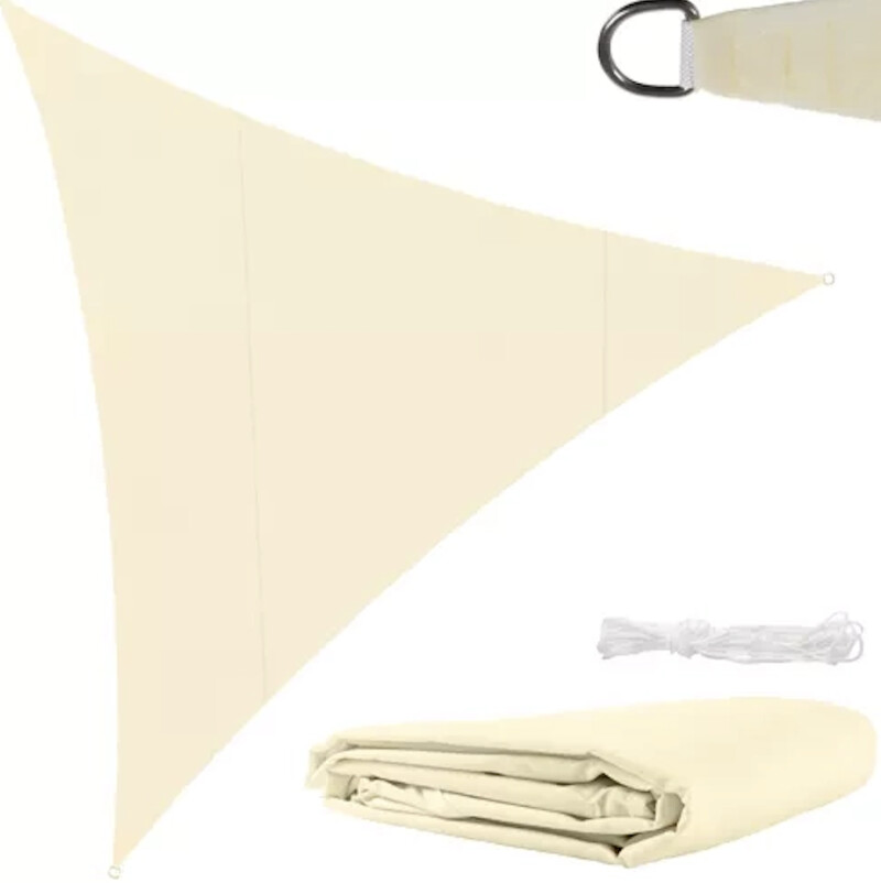 Saulessargs 4x4x4 m, trījstūra forma, bēšs Saulessargs 4x4x4 m, trījstūra forma, bēšs