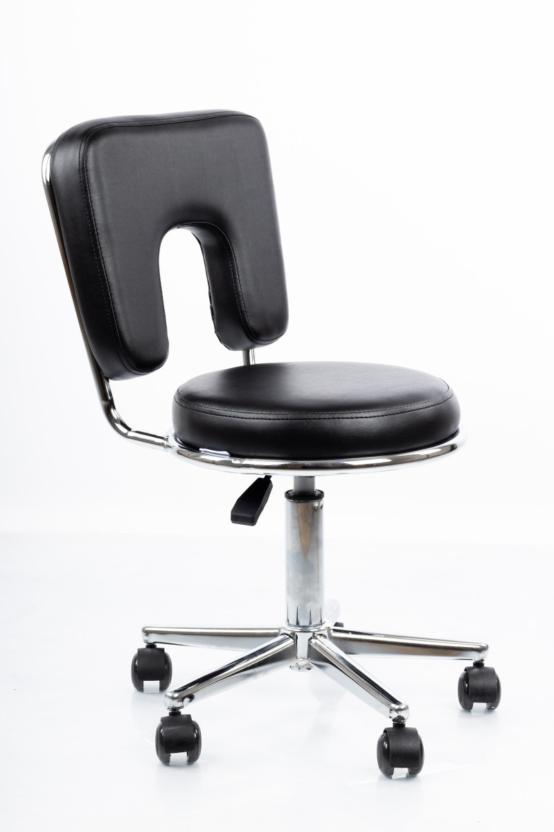 Meistara krēsls RESTPRO® Round 4 black (kosmetologa, masiera krēsls)