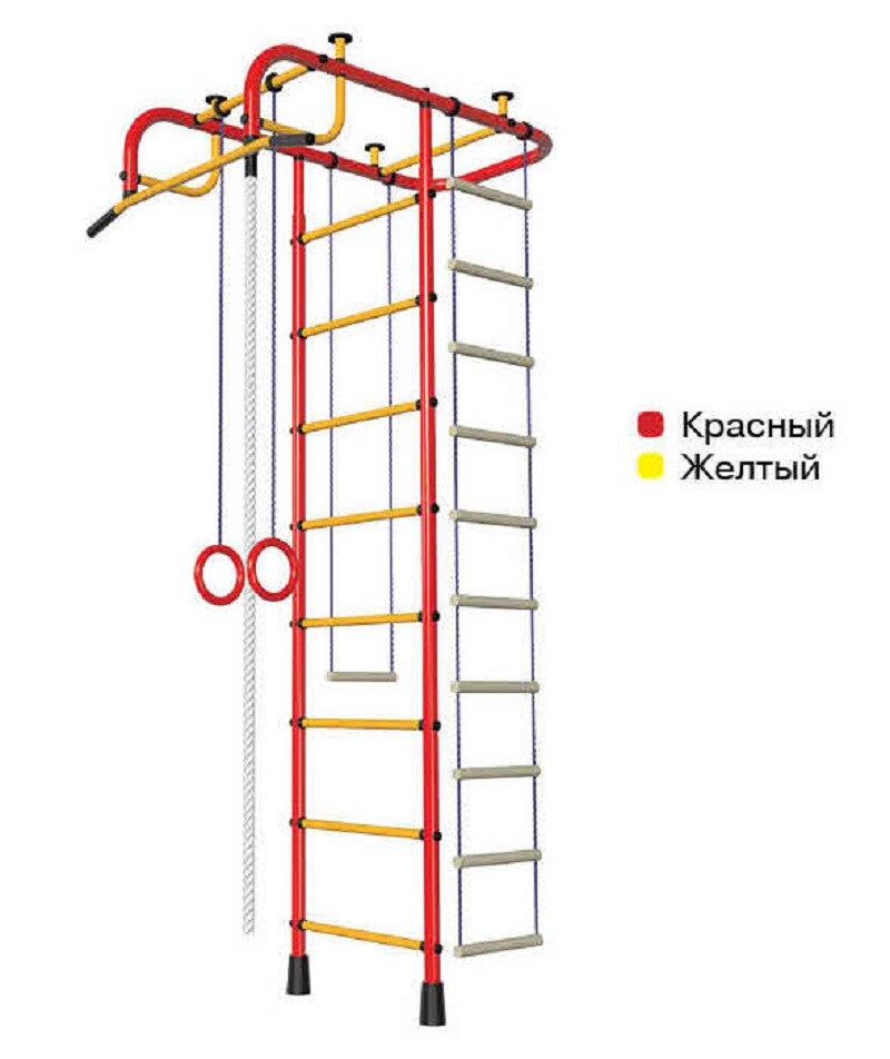 Детский спортивный комплекс Пионер-А красно-жёлтый (шведская стенка)