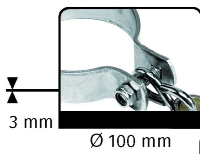 Stiprinājums ar karabīni apaļš Ø120 mm, М10