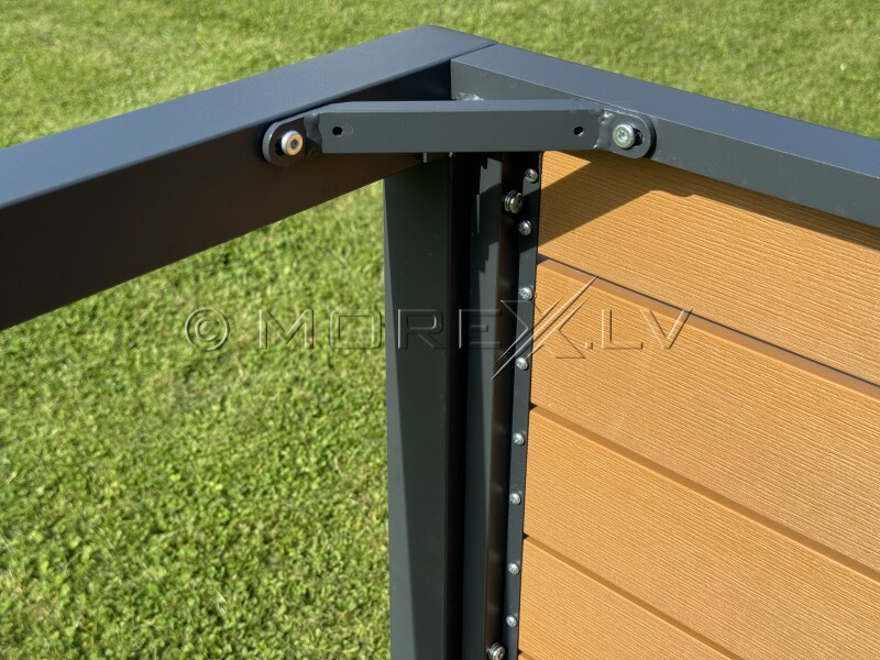 Outdoor dining table with wood texture, 150x80x74 cm