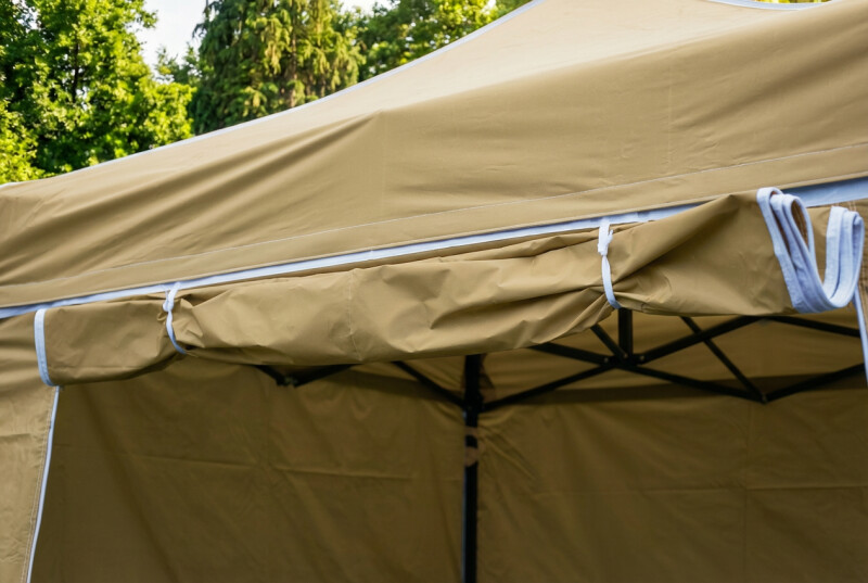 Pop Up Folding tent 2x2 m, with walls, Beige, H series, steel (canopy, pavilion, awning)