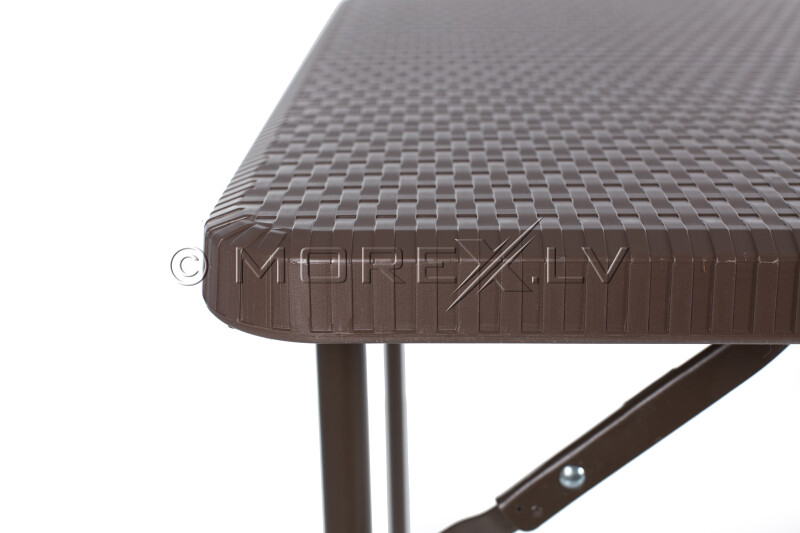 Square plastic folding table with a rattan design 86x86x74 cm