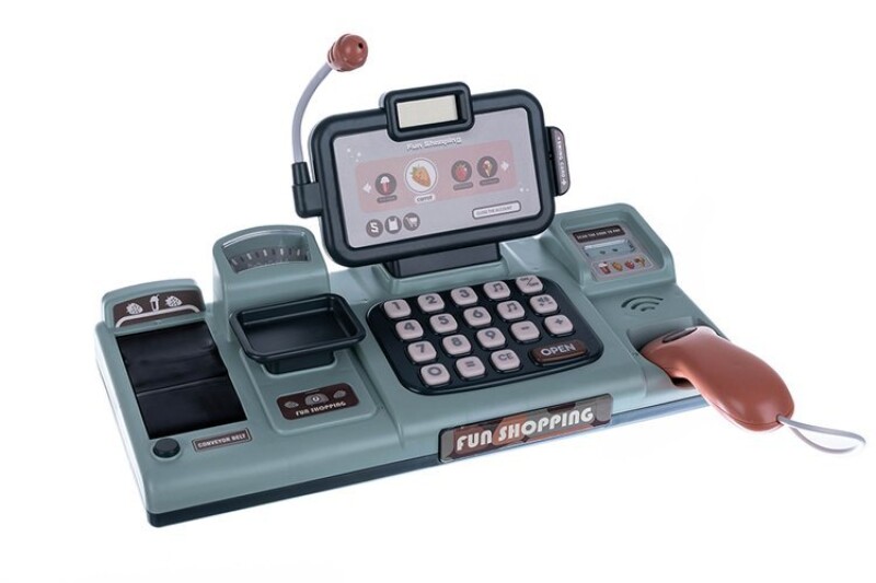 Children's cash register with accessories