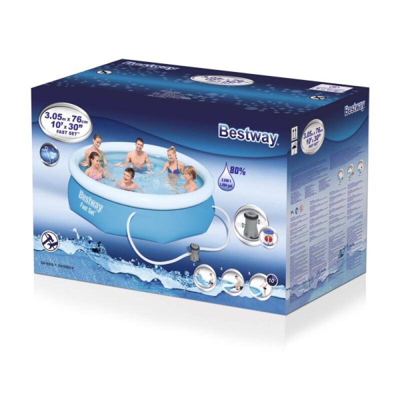 Bassein Bestway Fast Set 305x76 cm Pool Set, koos filterpumba (57270)