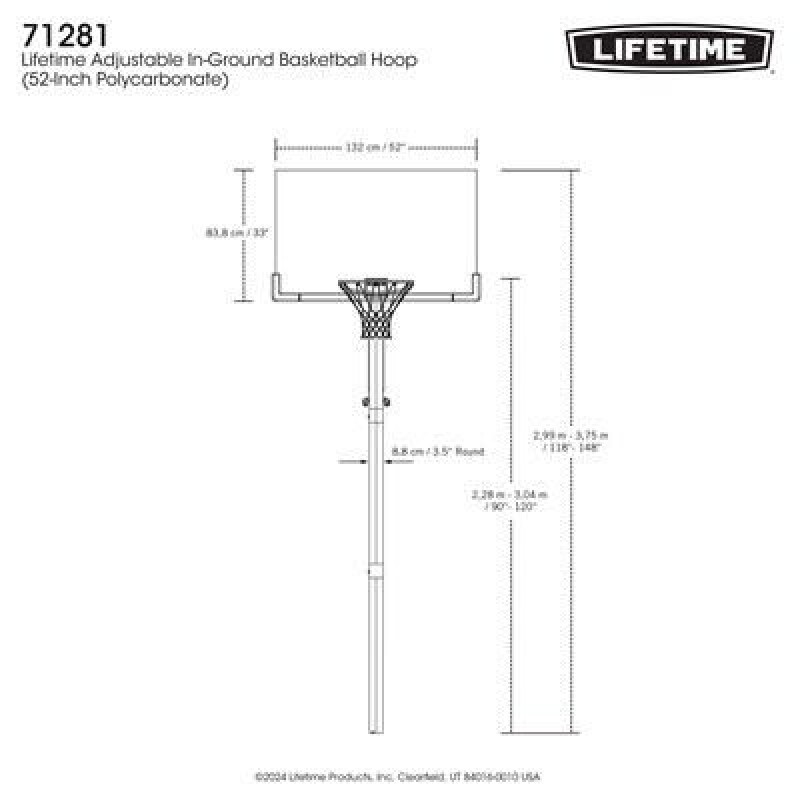 LIFETIME 71281 Basketball set (2.28 - 3.05m) (Power Lift!)