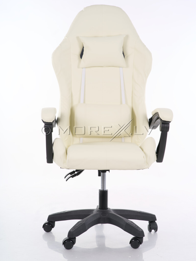 Ergonomisks datorkrēsls, biroja krēsls, bēšs