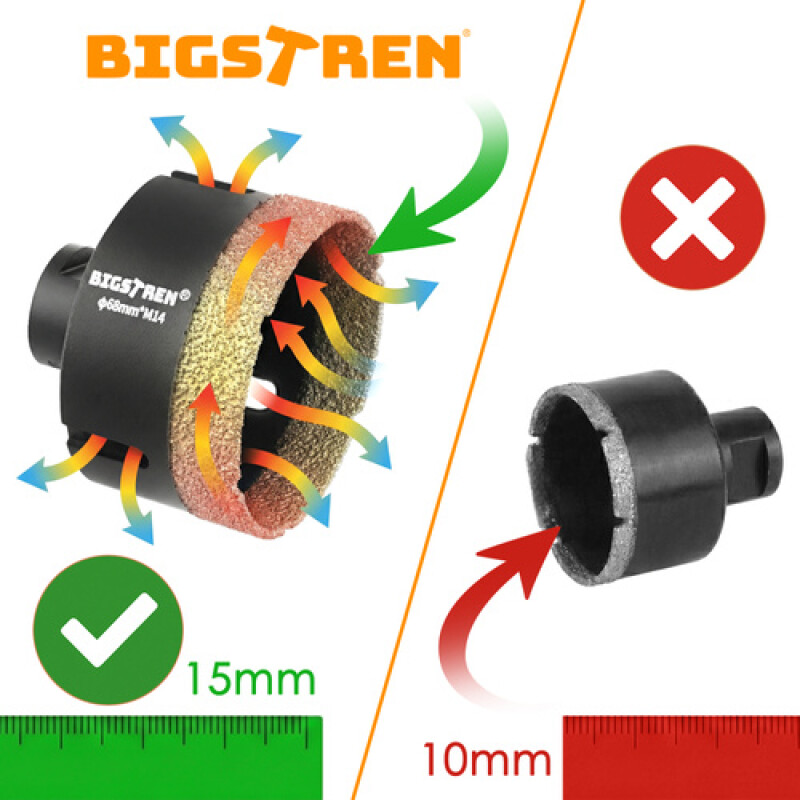 Dimanta kroņurbju komplekts, 13 detaļas (flīzēm, betonam, akmenim)