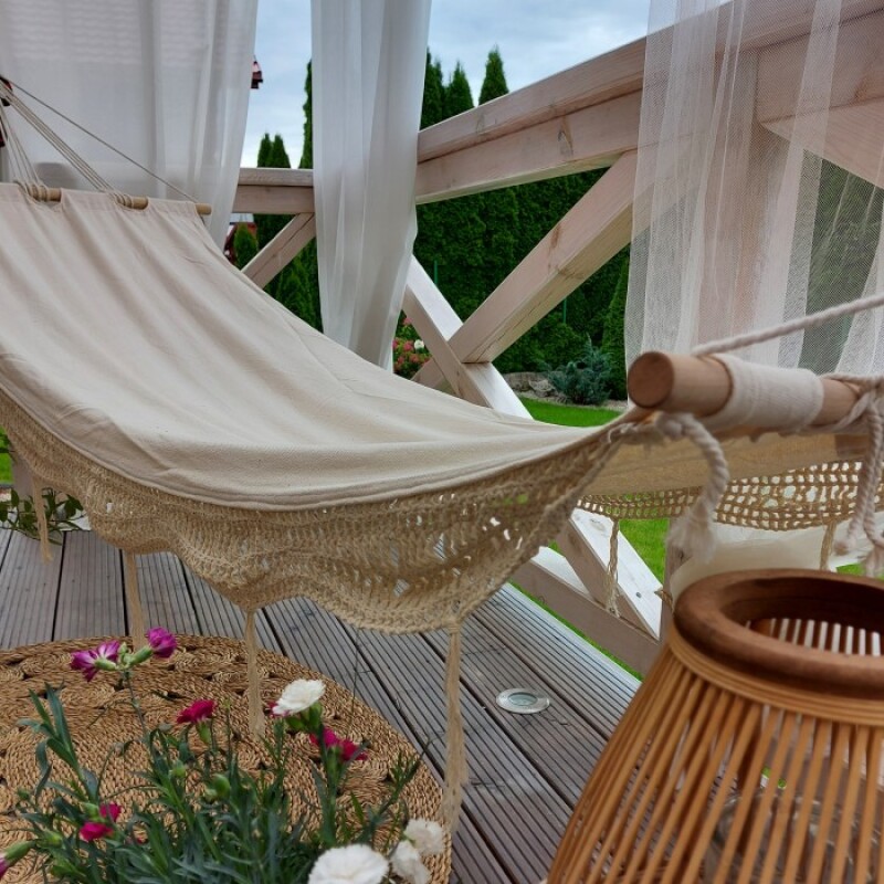 Hammock-garden swing 200x80 cm, beige