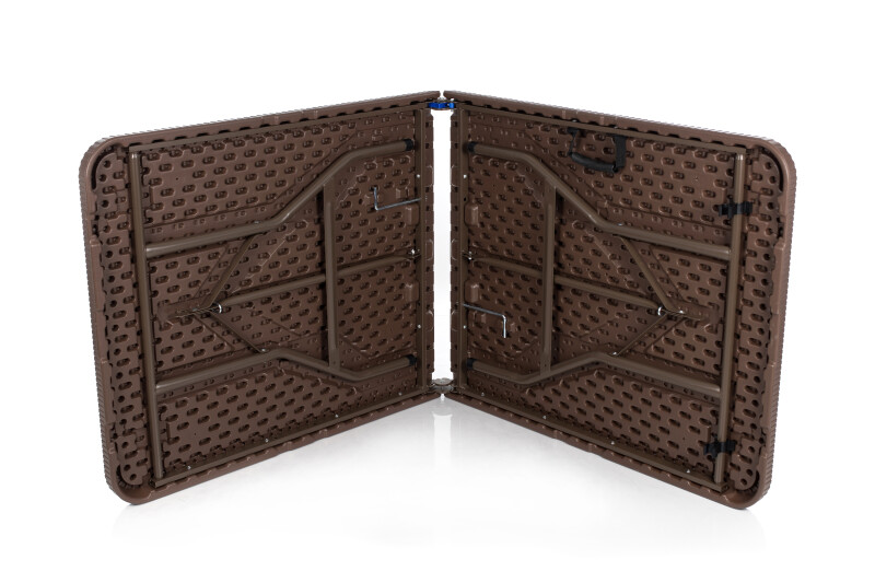 Folding table with a rattan design 183x76 cm + 6 chairs