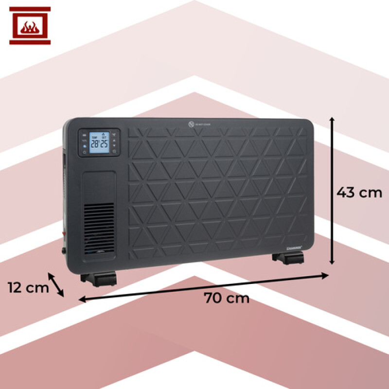 Electric Convection Heater 1000W / 1300W / 2300W with timer, black