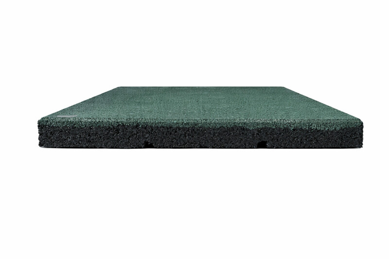 Rubber safety tile KBT 50x50x4,5cm 4 pcs,, green