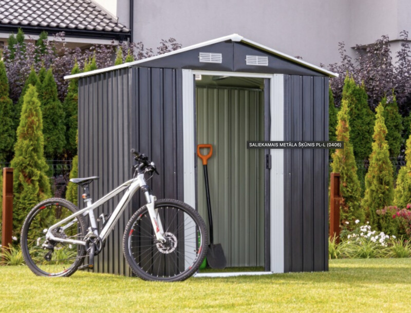 Metãla dārza mājiņa - šķūnis, 125x195x206 cm